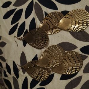 Dangly oval costume earrings